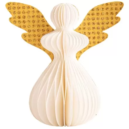 Ange de Noël Blanc et Doré en Papier Plié