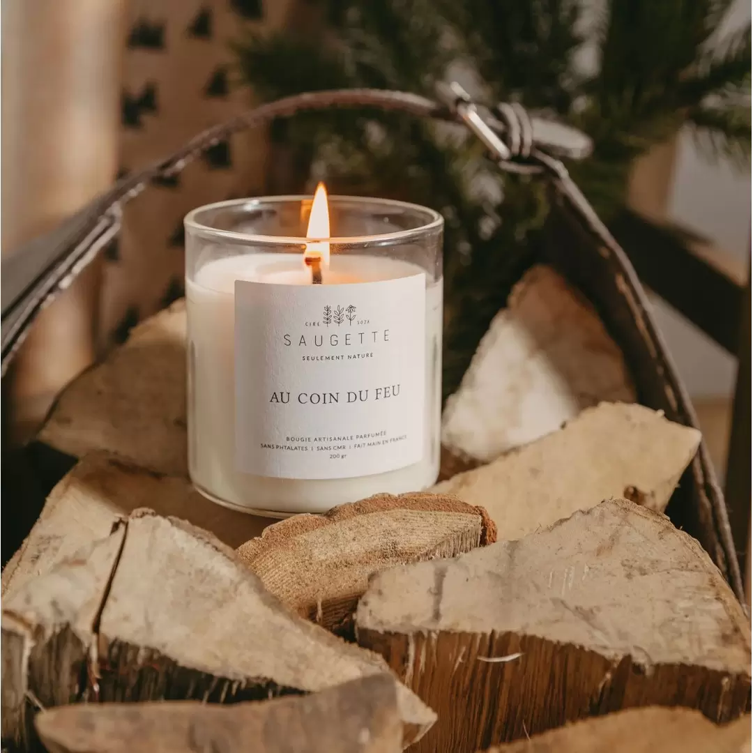 Bougie Parfumée & Artisanale Au Coin du Feu - Saugette
