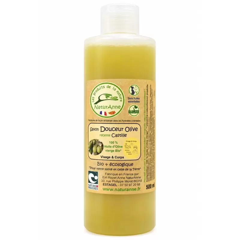 Savon de Castille Liquide Bio à l'Olive | NaturAnne