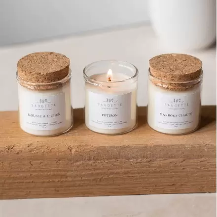 Coffret 3 Bougies parfumées et artisanales Balade d'Automne | Saugette