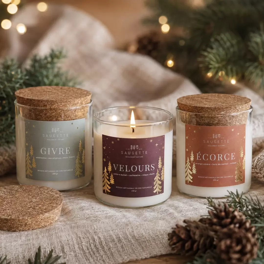 Bougie Écorce - Parfumée & Artisanale - Saugette