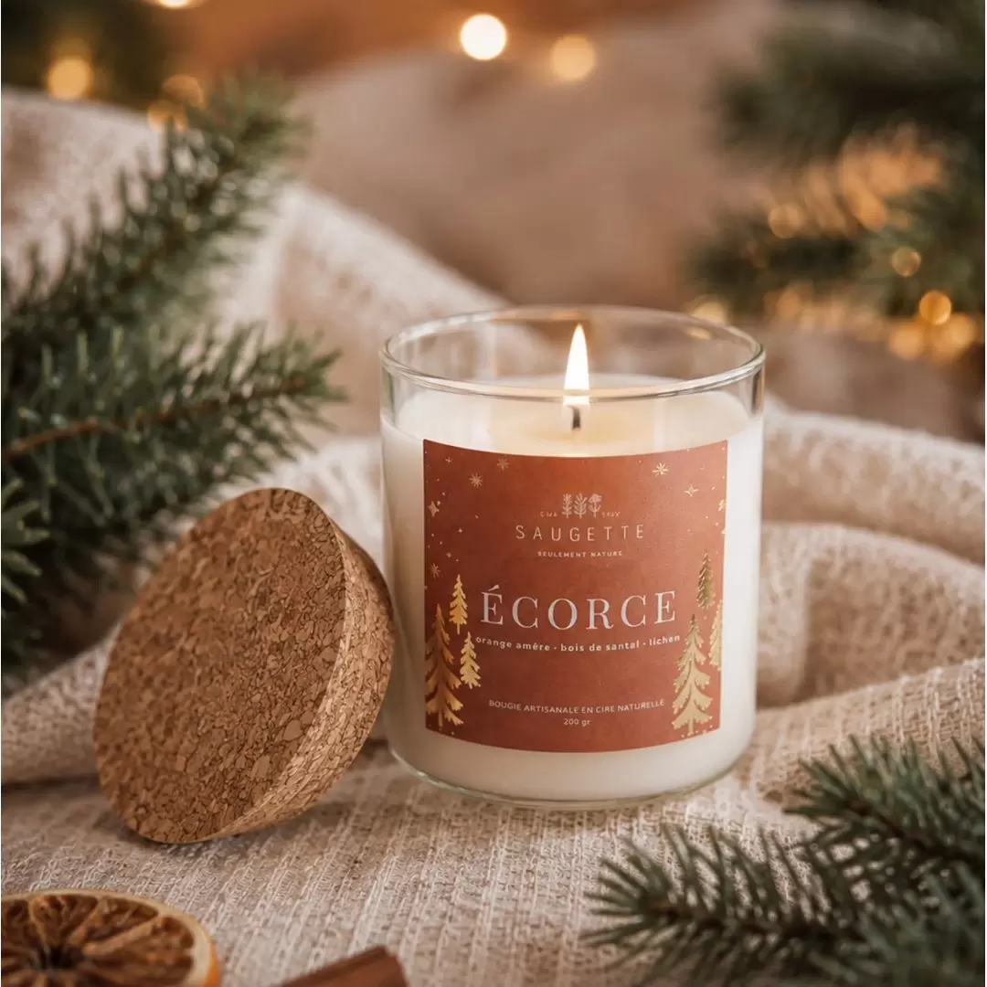 Bougie Écorce - Parfumée & Artisanale - Saugette