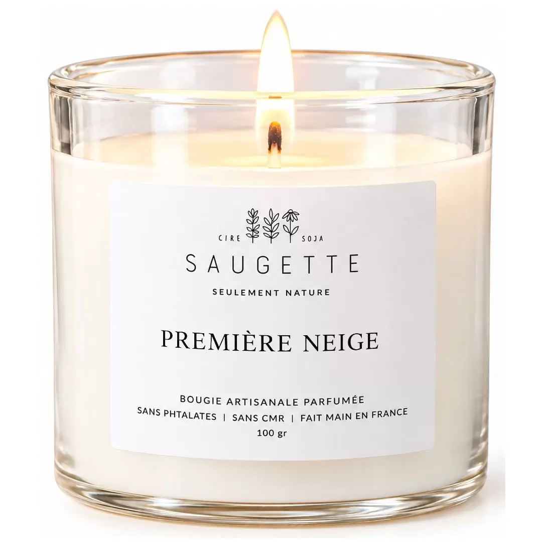 Bougie Première Neige - Parfumée & Artisanale | Saugette