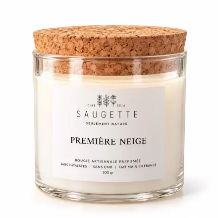 Bougie Première Neige - Parfumée & Artisanale | Saugette