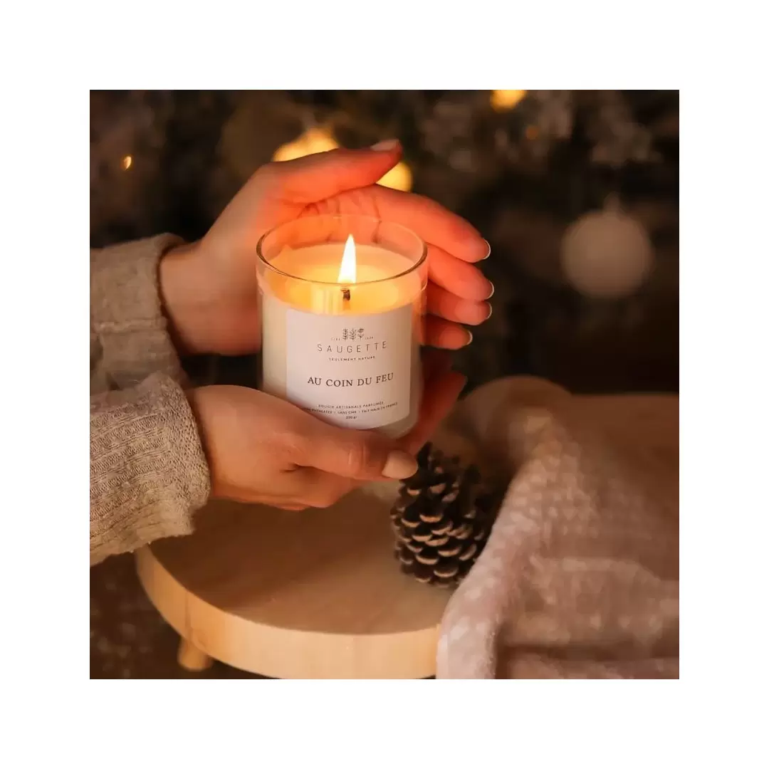Bougie Parfumée & Artisanale Au Coin du Feu - Saugette