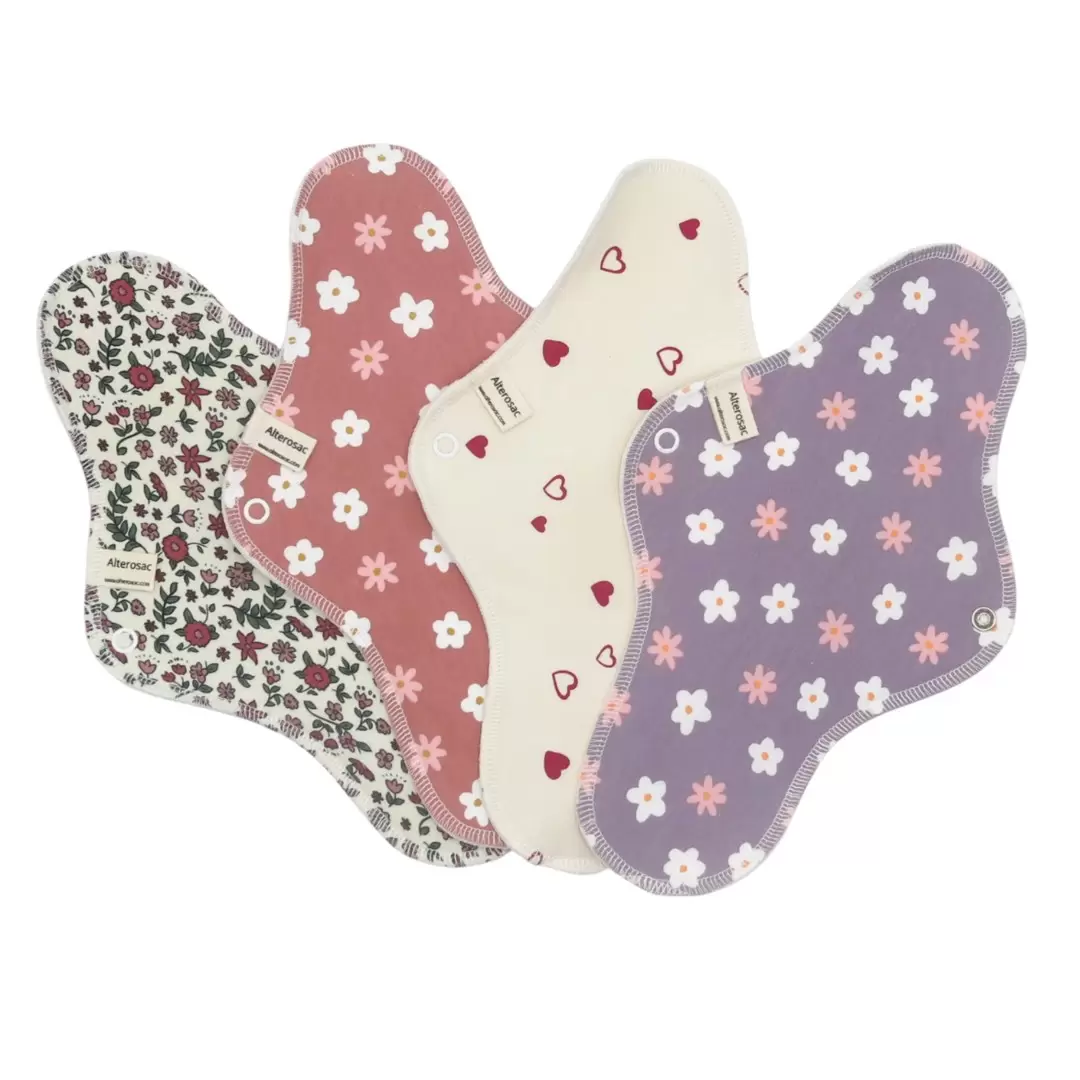 Serviette hygiénique lavable nuit coton bio GOTS taille L | Alterosac