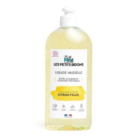 Liquide vaisselle BIO au citron frais - 500 ml - Les Petits Bidons