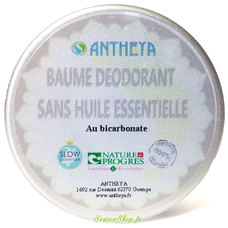 Déodorant baume BIO nature - sans huiles essentielles - 50g - Antheya