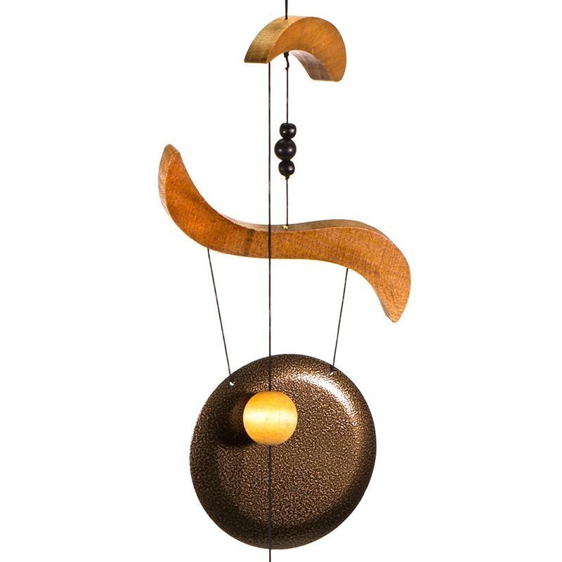 CARILLON A VENT,Round wood-vermilion--Mini carillon éolien en bois