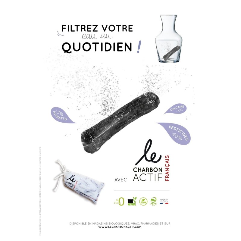 Filtre charbon actif eau de la marque Le Charbon actif français par Le  Charbon Actif Français 