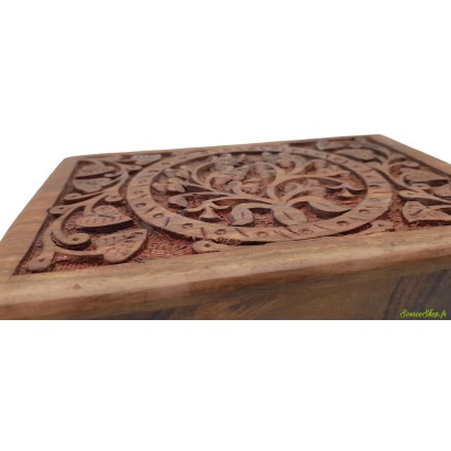 Coffret en bois sculpté - Arbre de vie