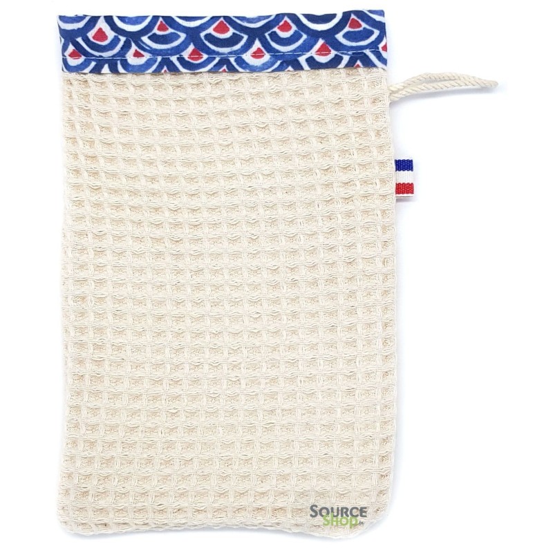 Gants de toilette coton bio Organic céladon Nydel - Blancollection