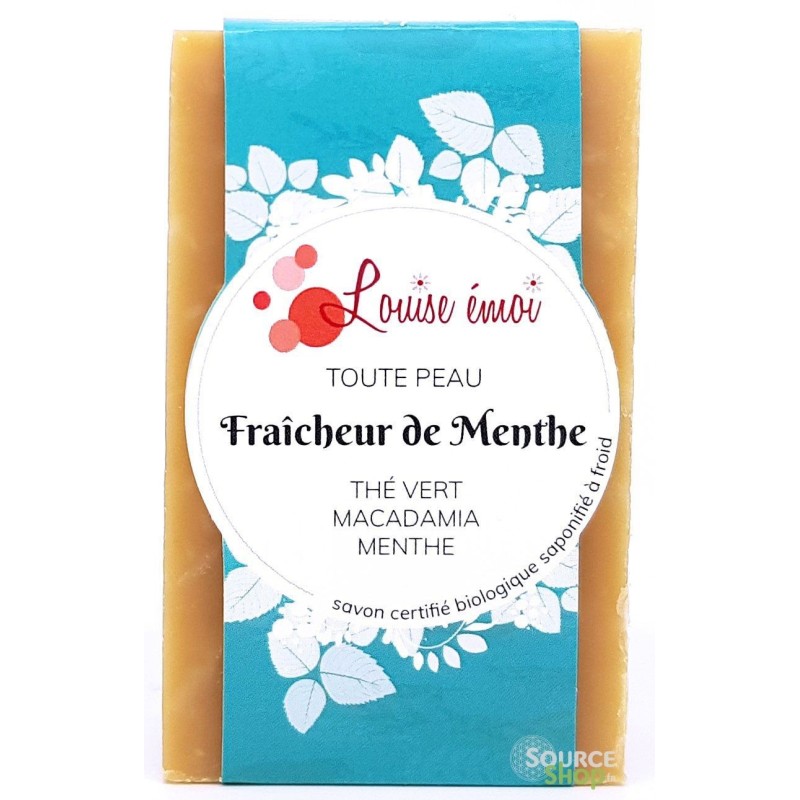Savon BIO au thé vert & macadamia - Fraîcheur de Menthe - Louise émoi