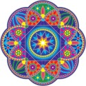 Grand Adhésif / sticker attrape-soleil mandala Sunburst