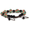 Bracelet turquoise, corail & agate noire - Equilibre et harmonie