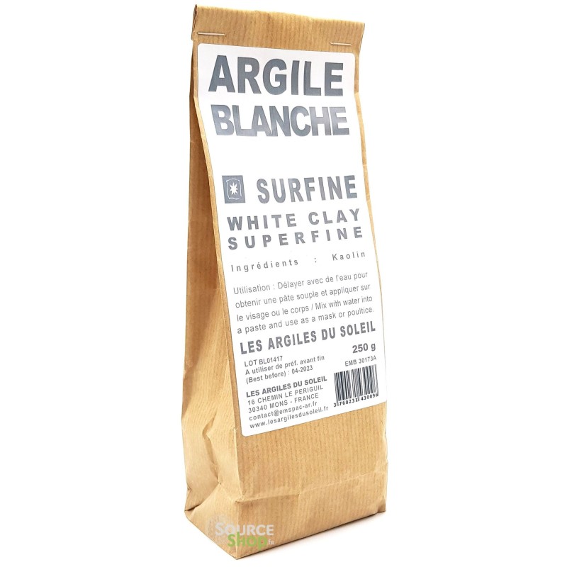Argile Blanche kaolin surfine Argile en poudre cosmétique Bio 100 gr  Herbéos pour 10,000 DT