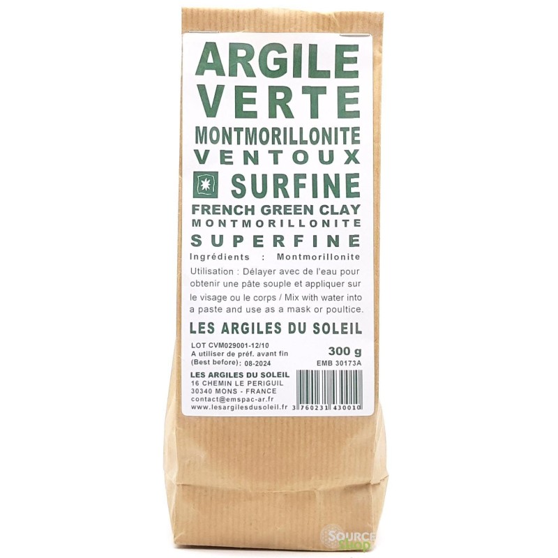 Argile verte Montmorillonite Ventoux - Surfine - Les Argiles du Soleil