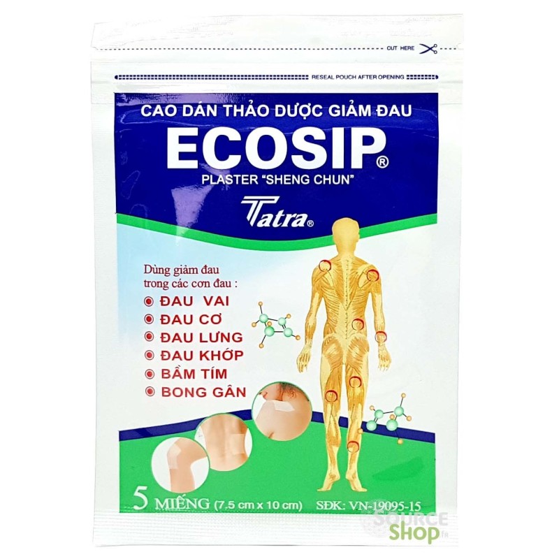 Patch chauffant anti-douleur Ecosip aux plantes médicinales chinoises