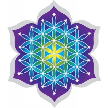 Grand adhésif / sticker attrape-soleil Fleur de Vie Lotus