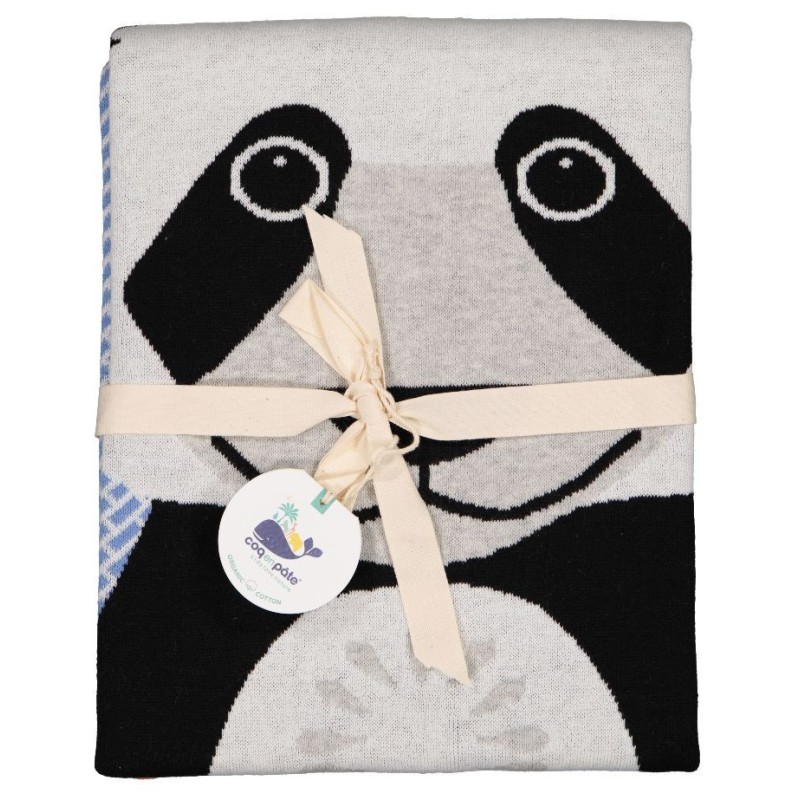 Couverture bébé tricot Panda en coton BIO - Coq en Pâte