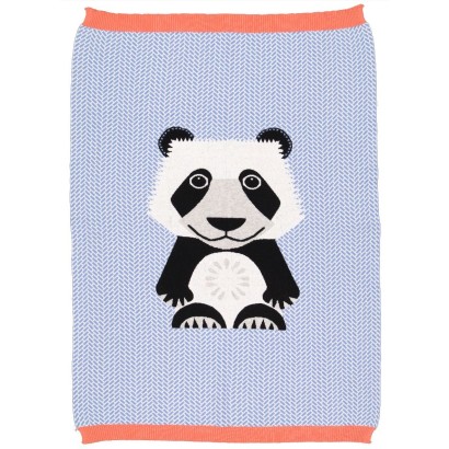 Couverture bébé tricot Panda en coton BIO