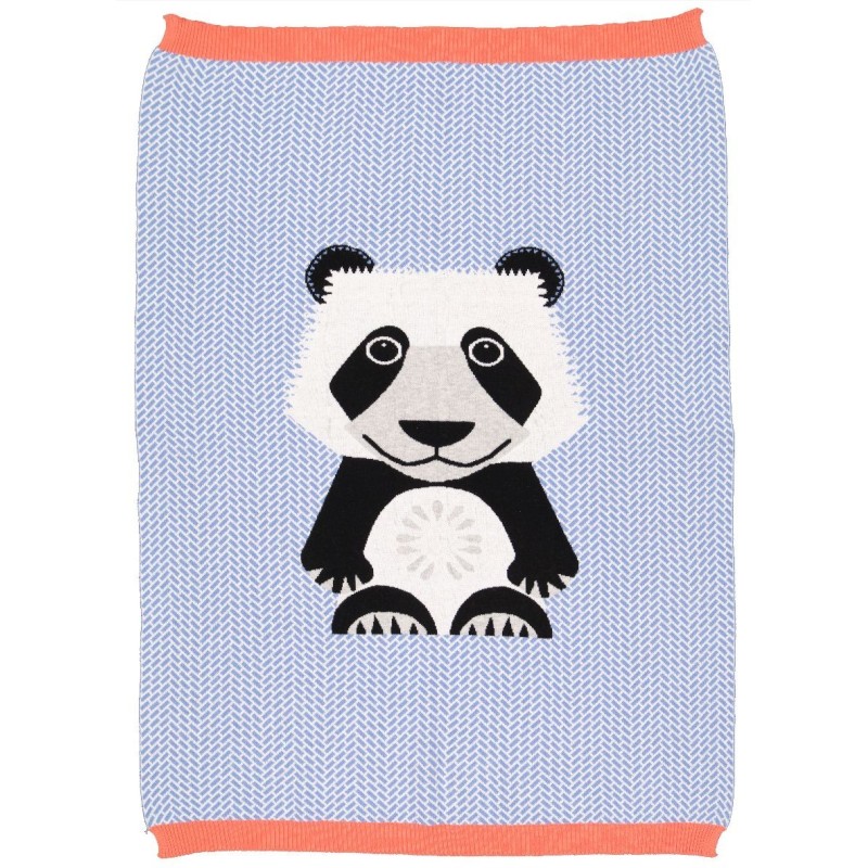 Couverture bébé tricot Panda en coton BIO - Coq en Pâte