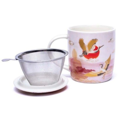 Mug à infusion en porcelaine avec filtre en inox - Zen