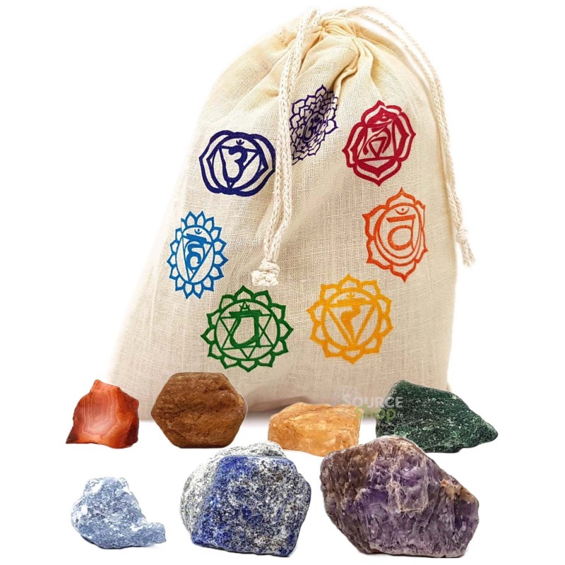 Kit pierres brutes 7 chakras - équilibrage des chakras