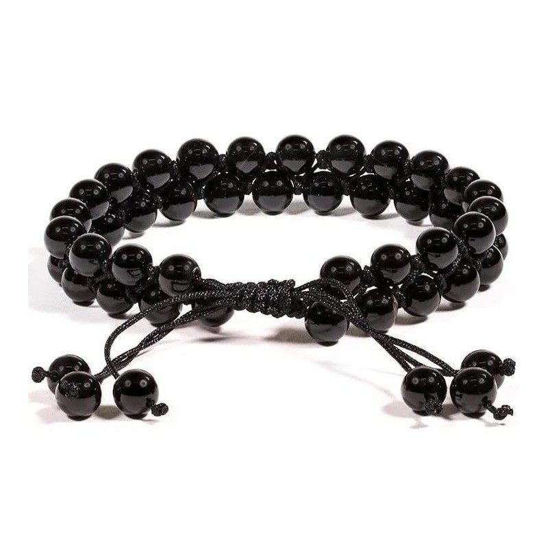 Bracelet double en Agate noire