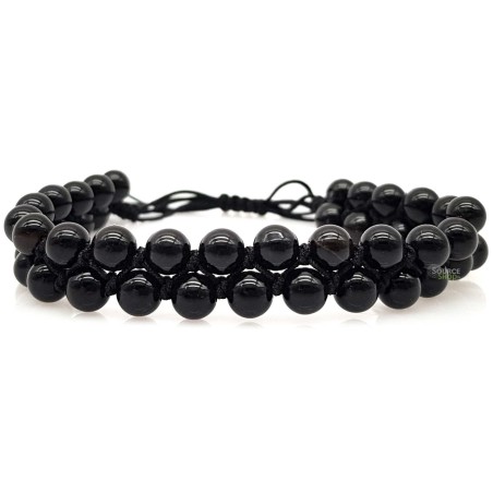 Bracelet double en Agate noire