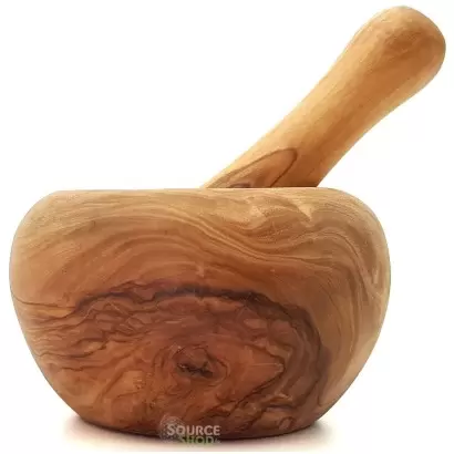 Mortier avec pilon en bois d'olivier - 11cm
