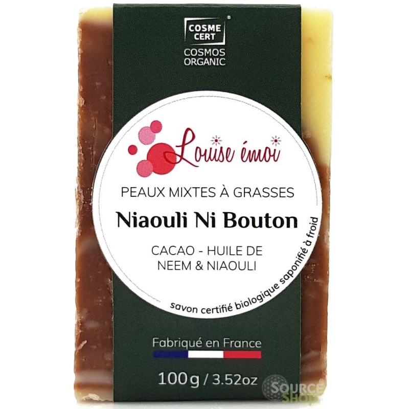 Savon surgras BIO Neem, Cacao & Niaouli - Niaouli ni Bouton - Louise émoi