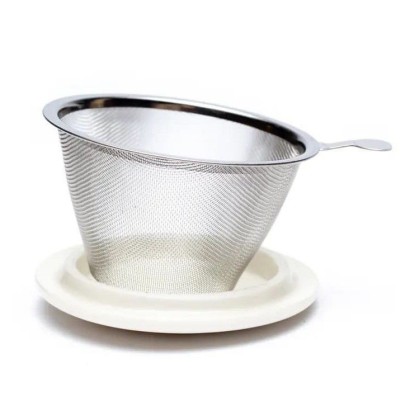 Mug à infusion en porcelaine avec filtre en inox - Mandala or