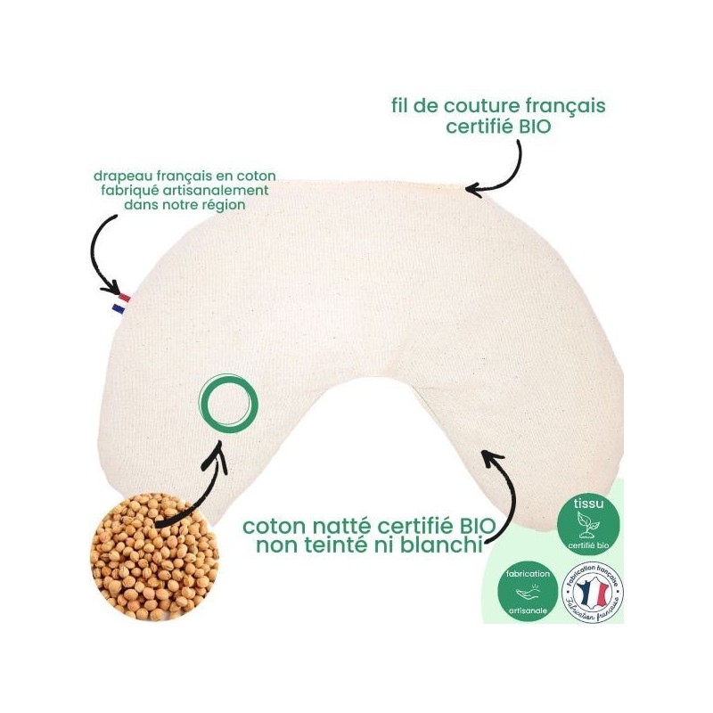 Coussin noyau de cerise bouillotte sèche pour cervicales - Housse