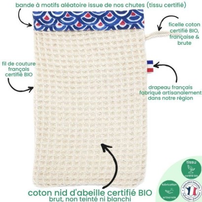 Gant de toilette coton BIO - Artisanal & Français