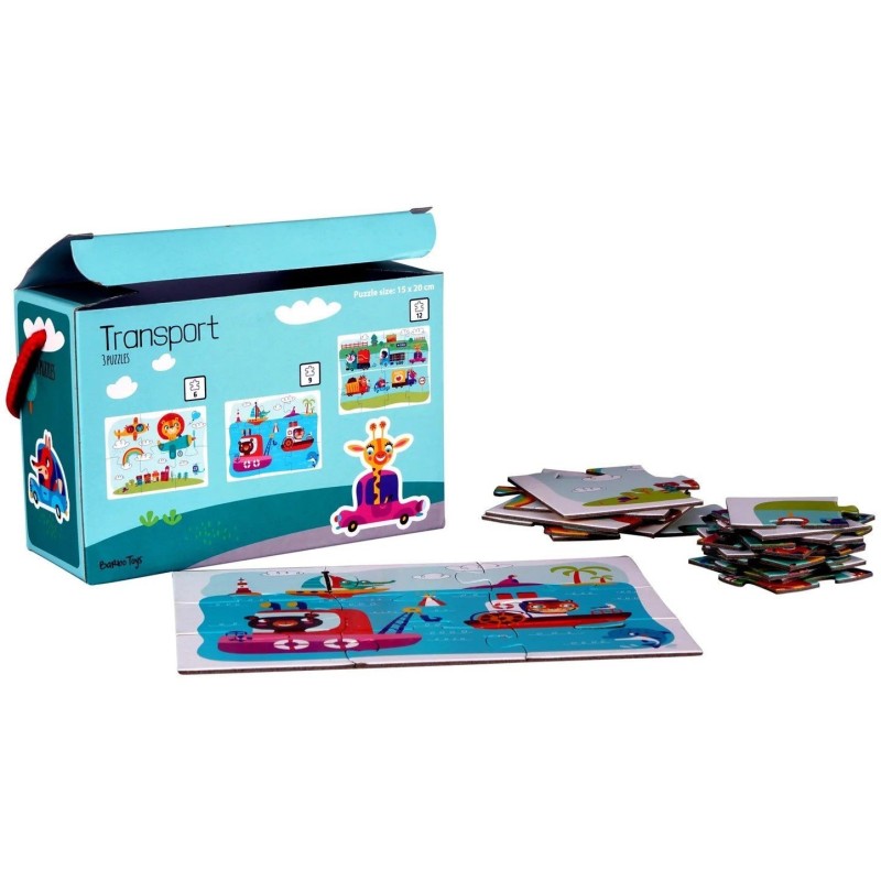 Coffret 3 Puzzle Transport - 3 ans et +