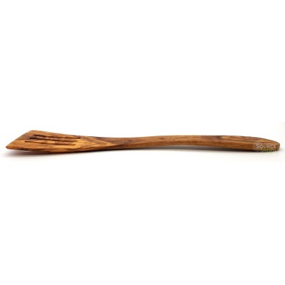 Spatule galbée striée en bois d'olivier - 30cm