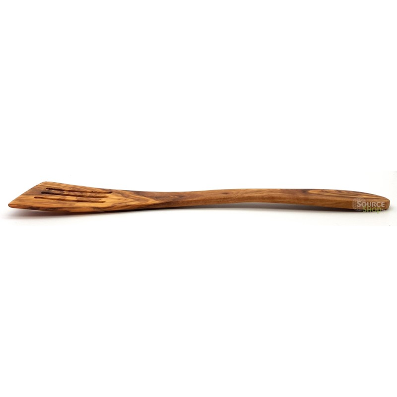 Spatule galbée striée en bois d'olivier - 30cm