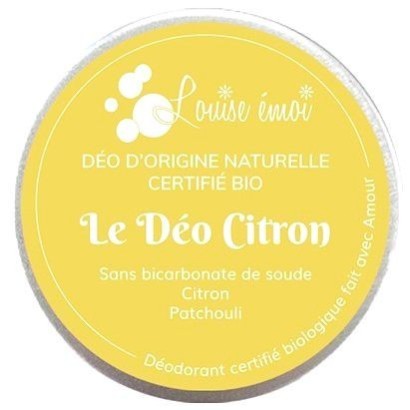 Déodorant solide BIO sans bicarbonate - Le Déo Citron - Louise émoi