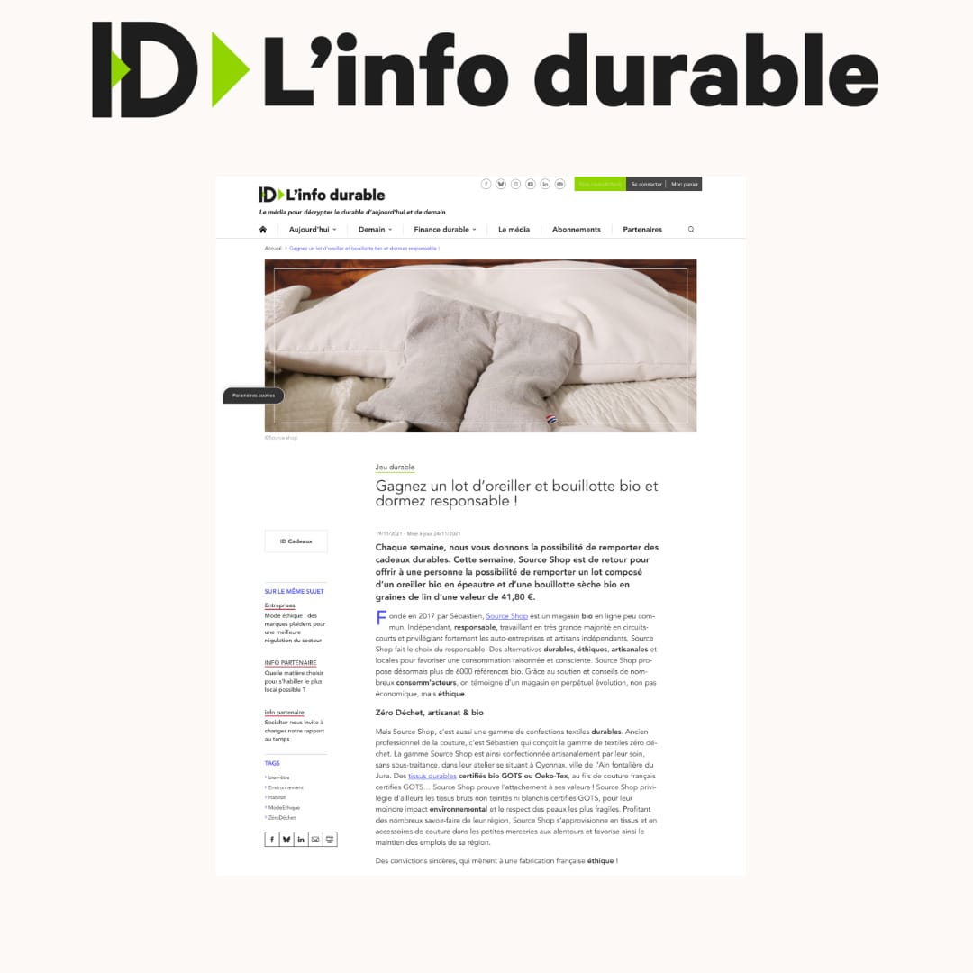 L'Info Durable parle de Source Shop