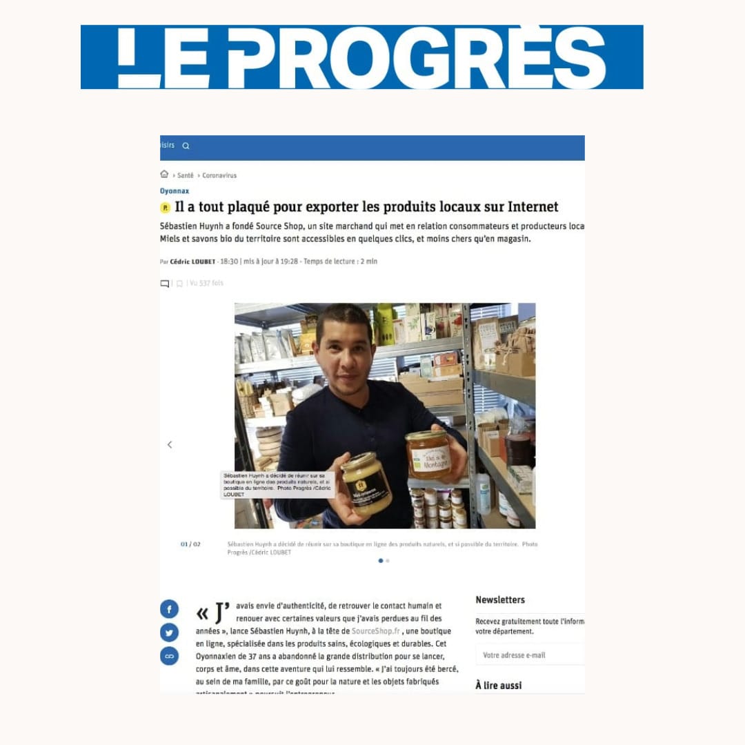 Le Progrès parle de Source Shop