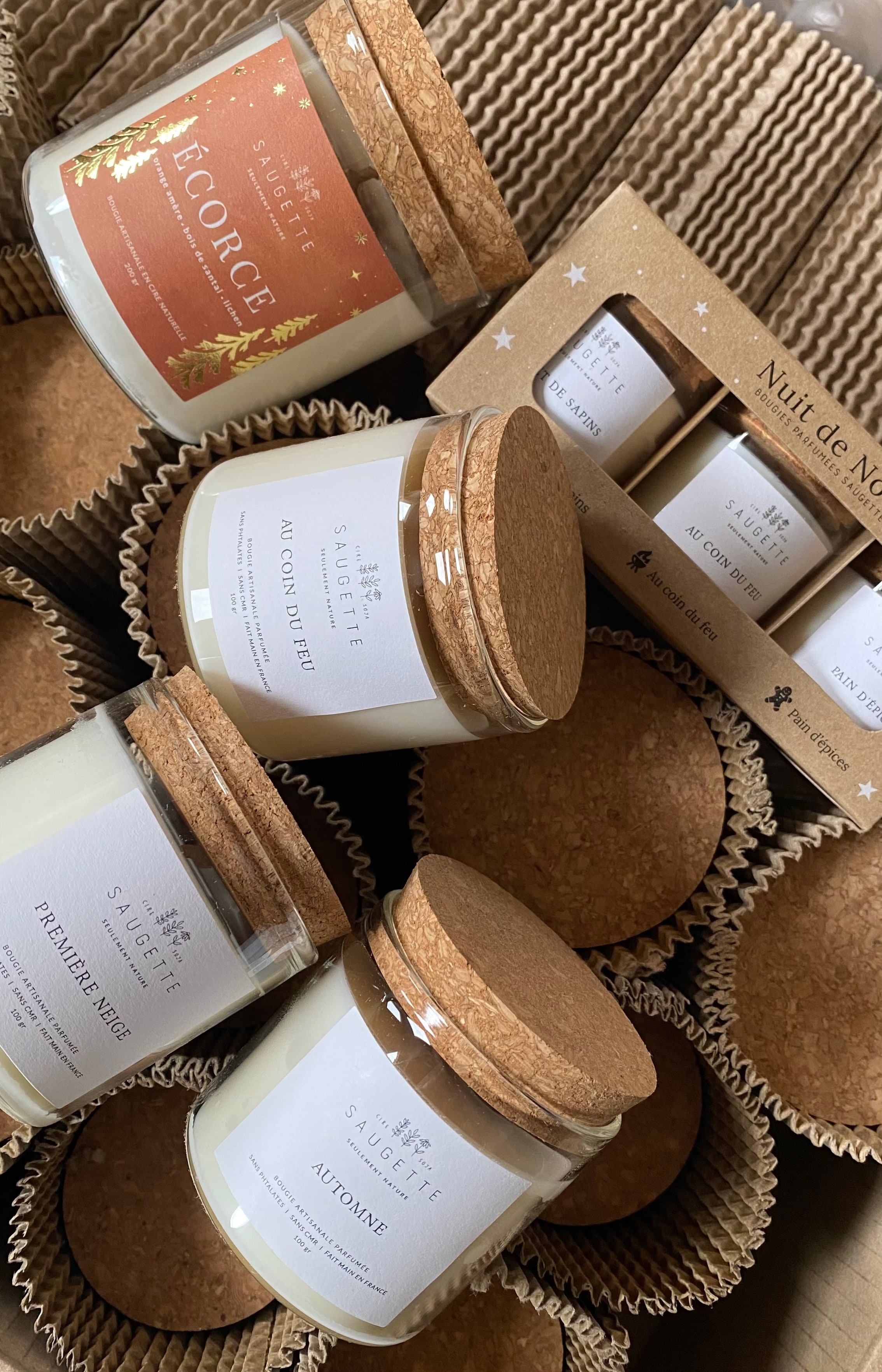 Bougies parfumées artisanales coulées à la main Saugette